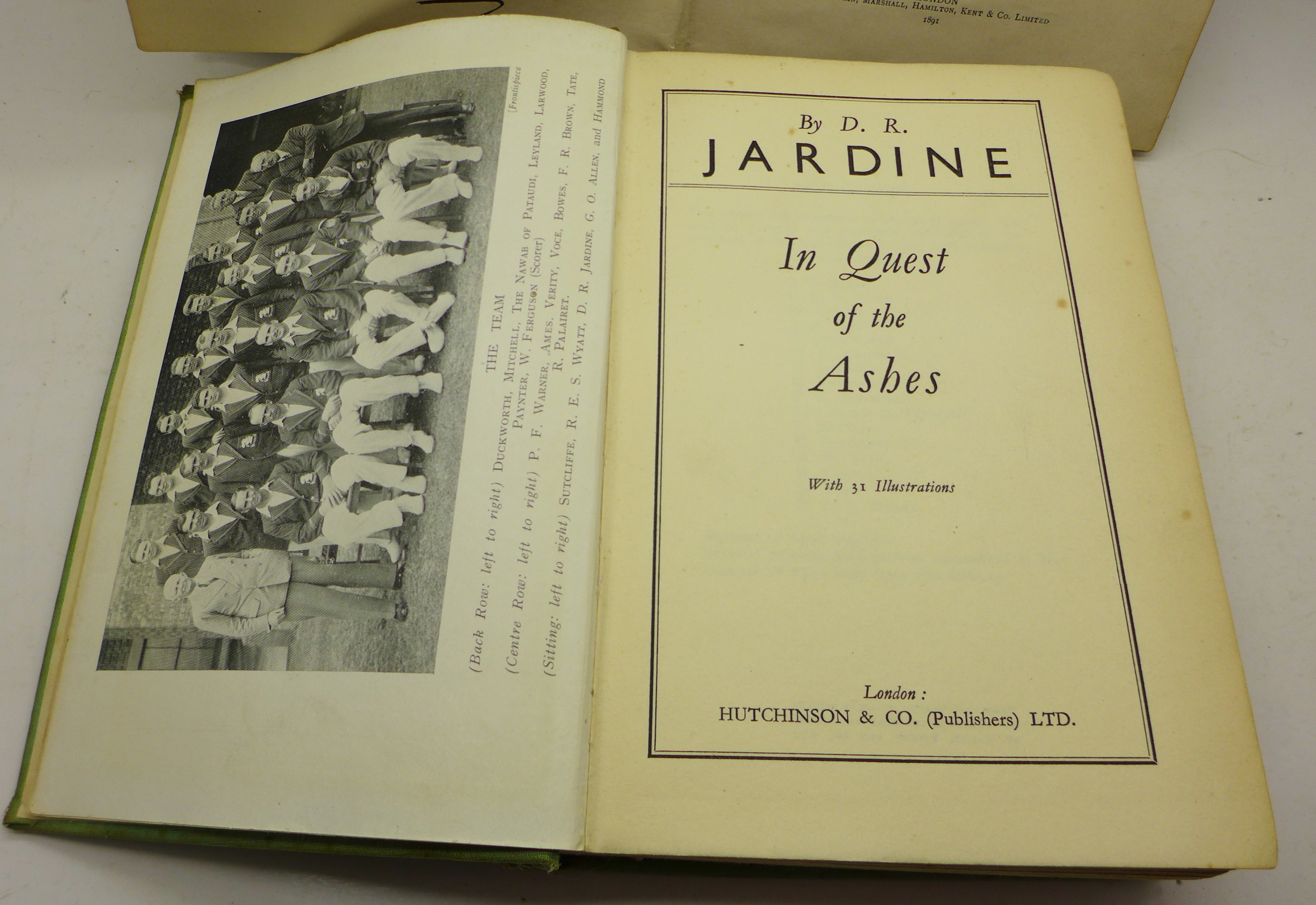 Two cricket books; In Quest of the Ashes by D.R. Jardine and Cricket by W.G. - Image 3 of 7