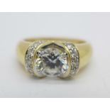 A 14ct gold and cubic zirconia ring, 5.