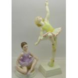 A Royal Worcester figure, Tuesday's Child is Full of Grace and a Renaissance china figure,