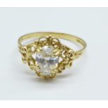 A 14ct gold solitaire ring, marked 585, 1.