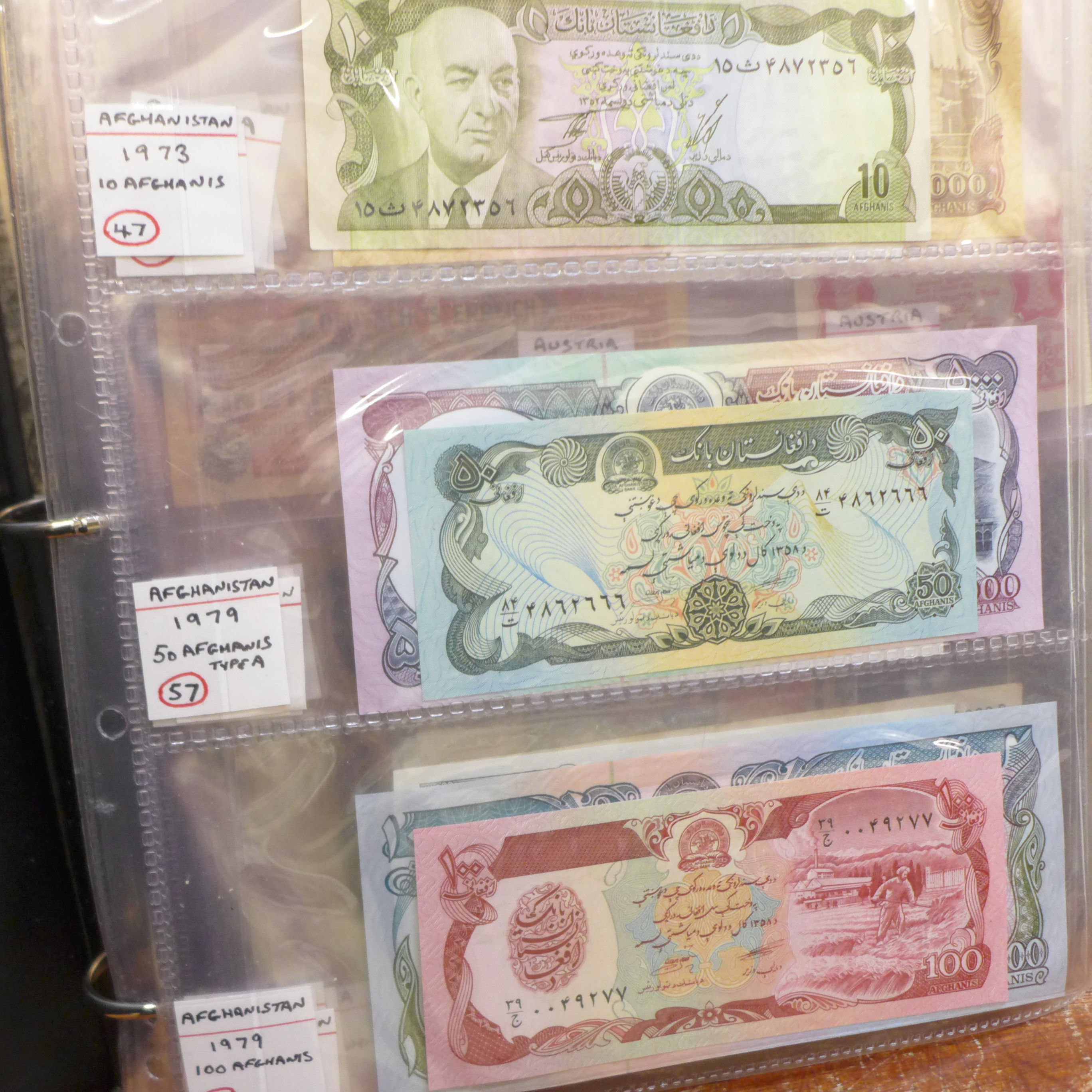 A large collection of foreign banknotes,