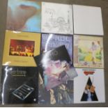 Eleven LP records including Pink Floyd,