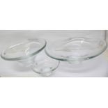 A pair of Dartington crystal bowls and one smaller