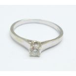 An 18ct white gold, diamond solitaire ring, 2.