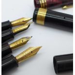 Four Conway Stewart fountain pens, all with 14ct nibs, No 475, 27,