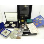 Coins including The Coronation Anniversary Ingot & Crown set, (ingot 925 silver),