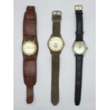 Three wristwatches; Nivada Compensamatic,