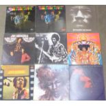 A collection of twelve LP records,