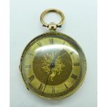 An 18ct gold fob watch