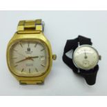 A Tissot Seastar quartz wristwatch and a lady's Cyma wristwatch