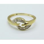 A 9ct gold and diamond ring, 1.