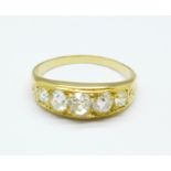 A Victorian five stone diamond ring, over 1.75ct total diamond weight, tests as 18ct gold, 3.