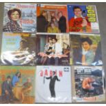 Nine LP records including Connie Francis, Herman's Hermits, Duane Eddy, etc.