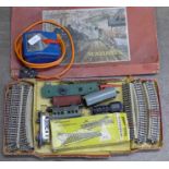 A Marklin train set with transformer,