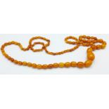 A set of butterscotch amber beads, 24.