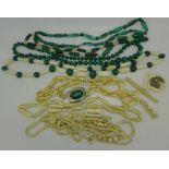 Ivory and malachite jewellery