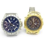 Two chronograph wristwatches,