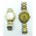A gentleman's Seiko automatic day date and a Seiko quartz Sports 150 wristwatch,