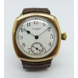 A Waltham 9ct gold cased wristwatch,