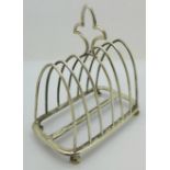 A silver toast rack,