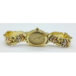 A lady's 14ct gold quartz wristwatch, total weight 26.