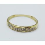 A 9ct gold and diamond ring, 0.