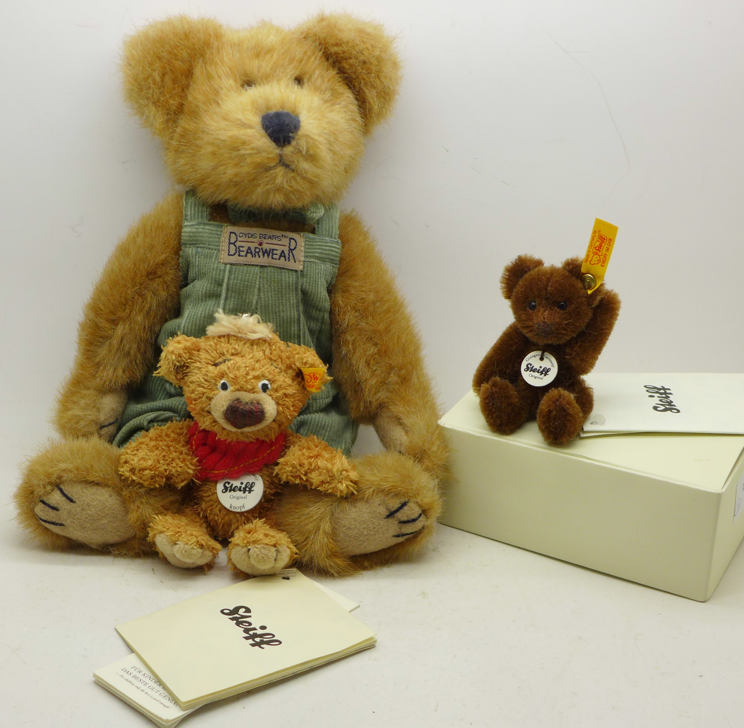 Two small Steiff Teddy bears,