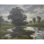 Three English School oil paintings, landscapes,