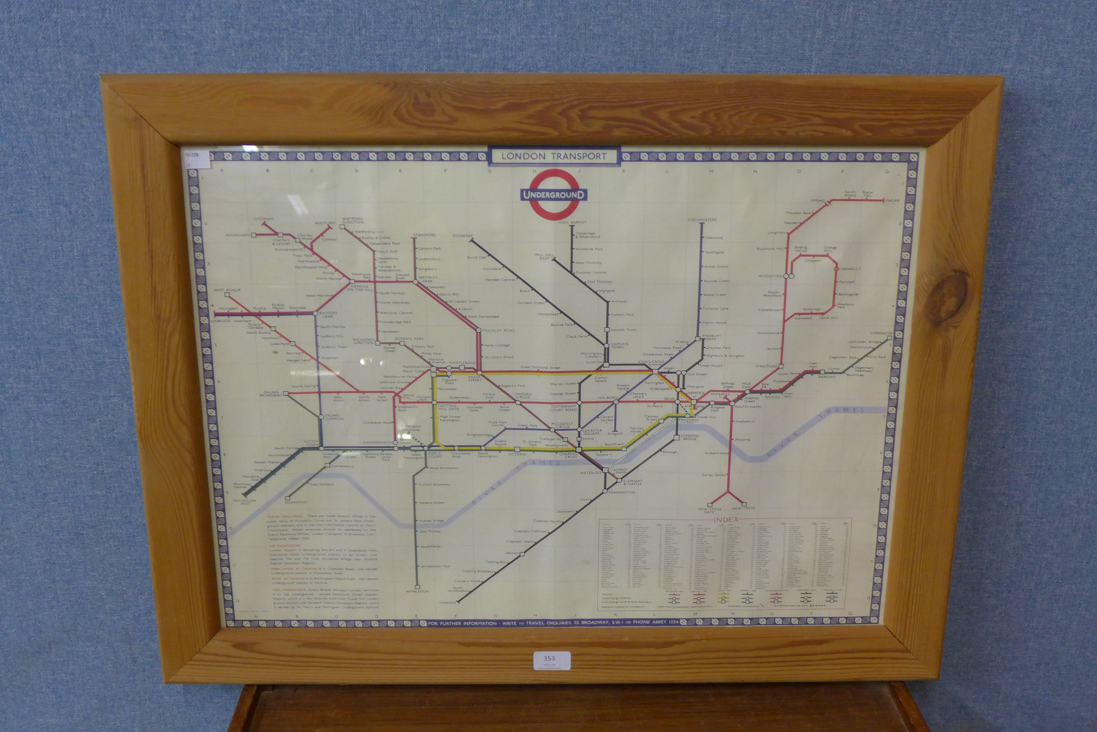 A London Transport underground map,