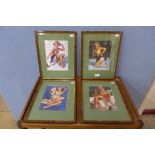 A set of four Gil Elvgren prints,