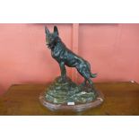 After Louis Albert Carvin (1864 - 1933), bronze figure of an Alsatian,