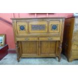 A Victorian walnut secretaire side cabinet, attributed to Gillows,