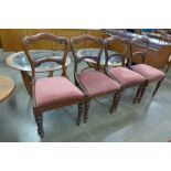 A set of four Victorian mahogany dining chairs