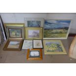 Assorted paintings and prints (11)