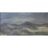 Jan Pasmaim, coastal landscape, oil on canvas, 38 x 78cms,