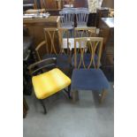 Three G-Plan teak dining chairs and one other