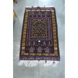 A Persian Belch rug, 100% wool, three carpet techniques; carpet, Kilim and hand embroidered,