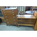 A Uniflex teak chest of drawers and one other