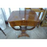 A Regency inlaid mahogany sewing table