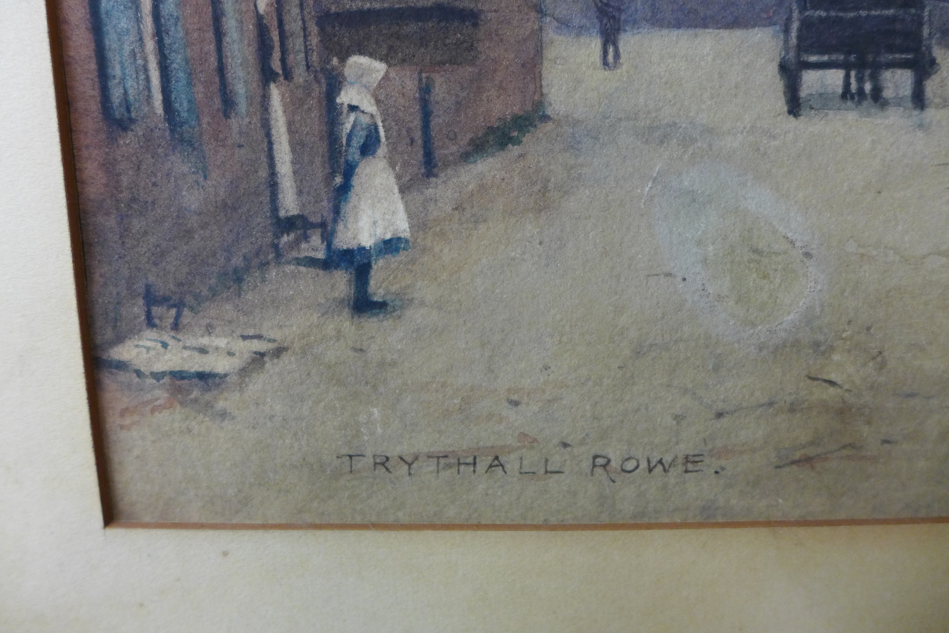 Tom Trythall Rowe (1858 - 1937), A Village Street, Berkshire, watercolour, 22 x 33cms, - Image 3 of 3