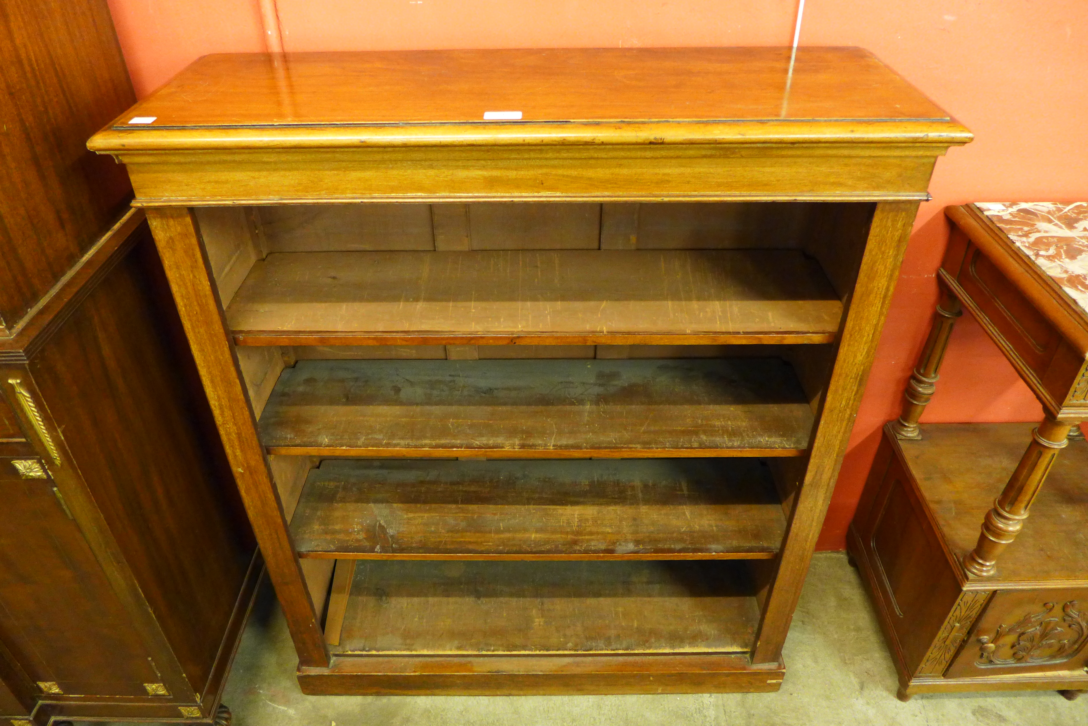 A Victorian mahogany open bookcase