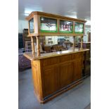 A pine and stained glass bar