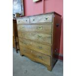 A George III mahogany military campaign chest of drawers