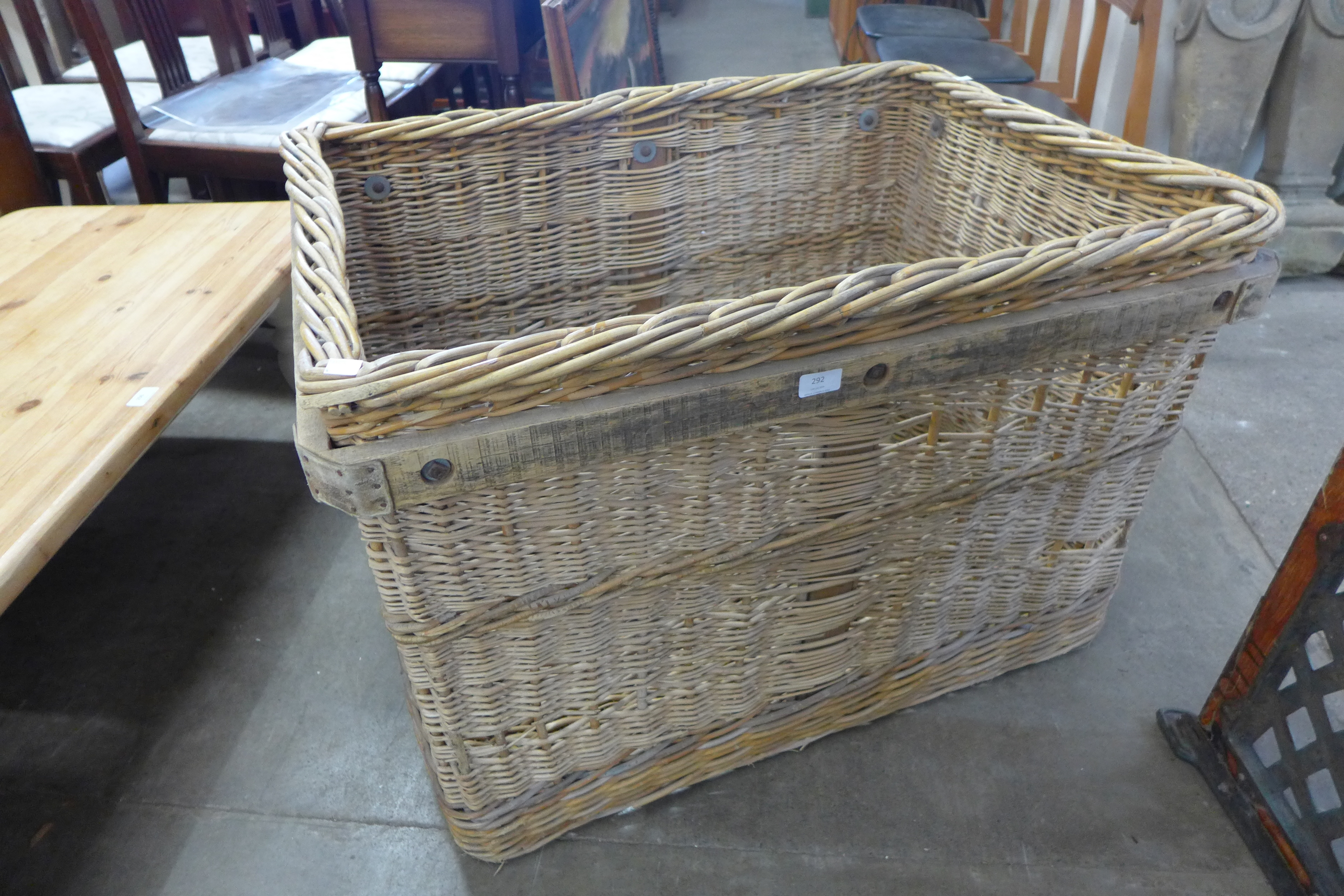 A large wicker basket