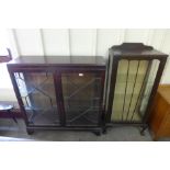 Two mahogany display cabinets