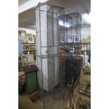 A pair of wirework cages