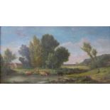 English School (19th Century), rural landscape, oil on board, indistinctly signed,
