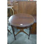 An Edward VII inlaid mahogany circular occasional table