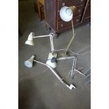 Four anglepoise lamps