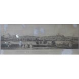 An 18th Century lithograph, South View of Nottingham From The Rye Hills,